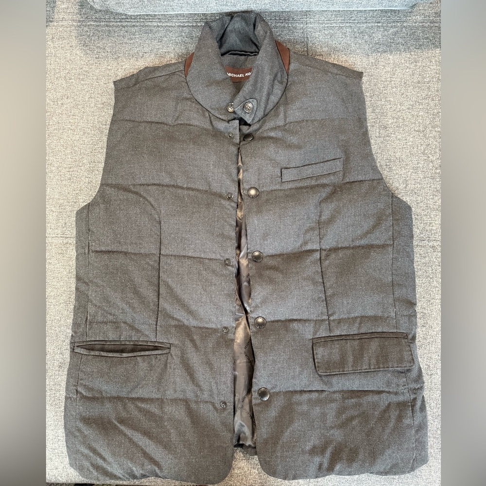 Michael Kors Charcoal Heather Puffer Vest